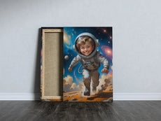 Canvas print of a child astronaut as a unique gift for kids named Portret dziecka na prezent - Astronauta