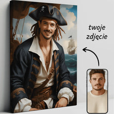Portret Jack Sparrow na płótnie z Piratami z Karaibów w stylu artystycznym