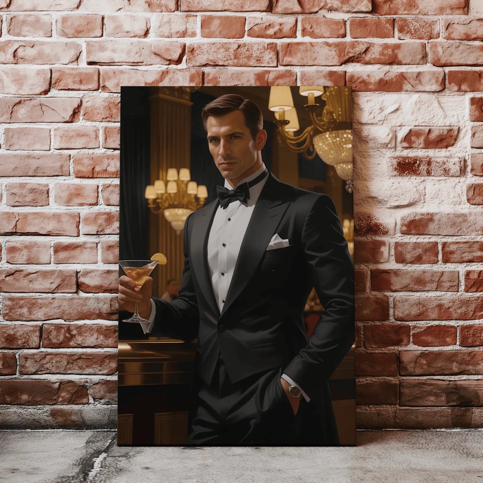 Canvas print Portret James Bond Agent 007 z mężczyzną w smokingu