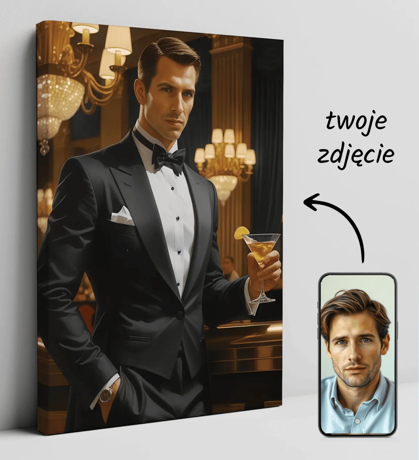 Personalizowany portret na płótnie Portret James Bond Agent 007