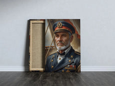 Canvas print of a naval officer titled Portret Kapitana Statku