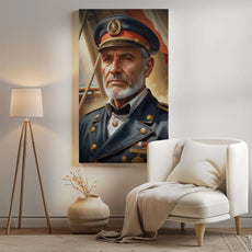 Portret Kapitana Statku przedstawiający oficera marynarki w mundurze