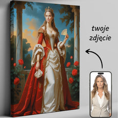 Personalizowany portret na płótnie w królewskim stylu dla wyjątkowych kobiet