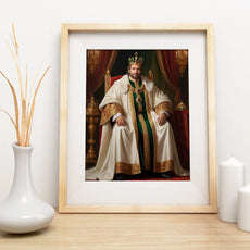 Framed portrait of a king sitting on a throne in Portret Królewski product
