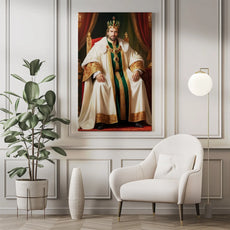 Framed portrait of a king seated on a throne in Portret Królewski
