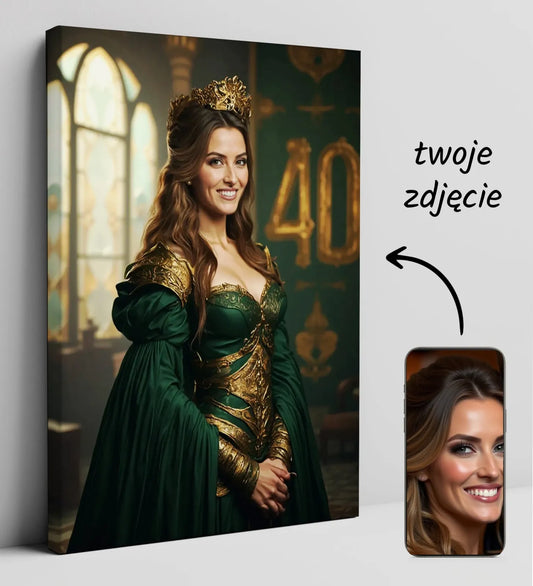 Personalizowany portret na płótnie z zdjęcia z liczbą dla Portret Królewski ze Zdjęcia z Liczbą