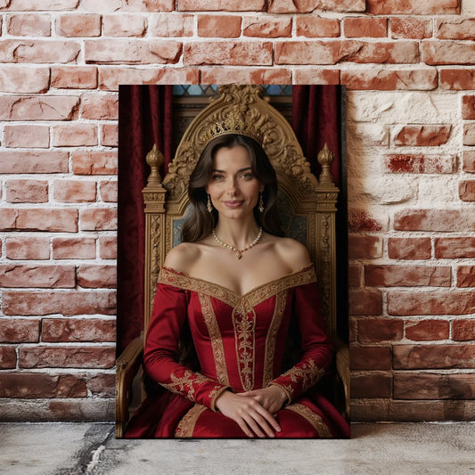 Portret Królowej na Tronie na płótnie w stylu Renesansowym