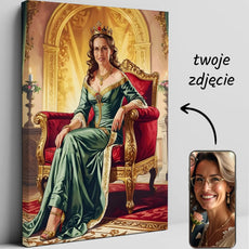 Personalizowany królewski portret na płótnie, idealny prezent z okazji urodzin