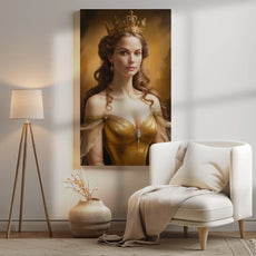 Portret Księżniczka - portret królowej w złotych tonach