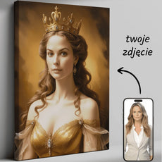 Personalizowany portret na płótnie Portret Księżniczka dla unikalnej dekoracji