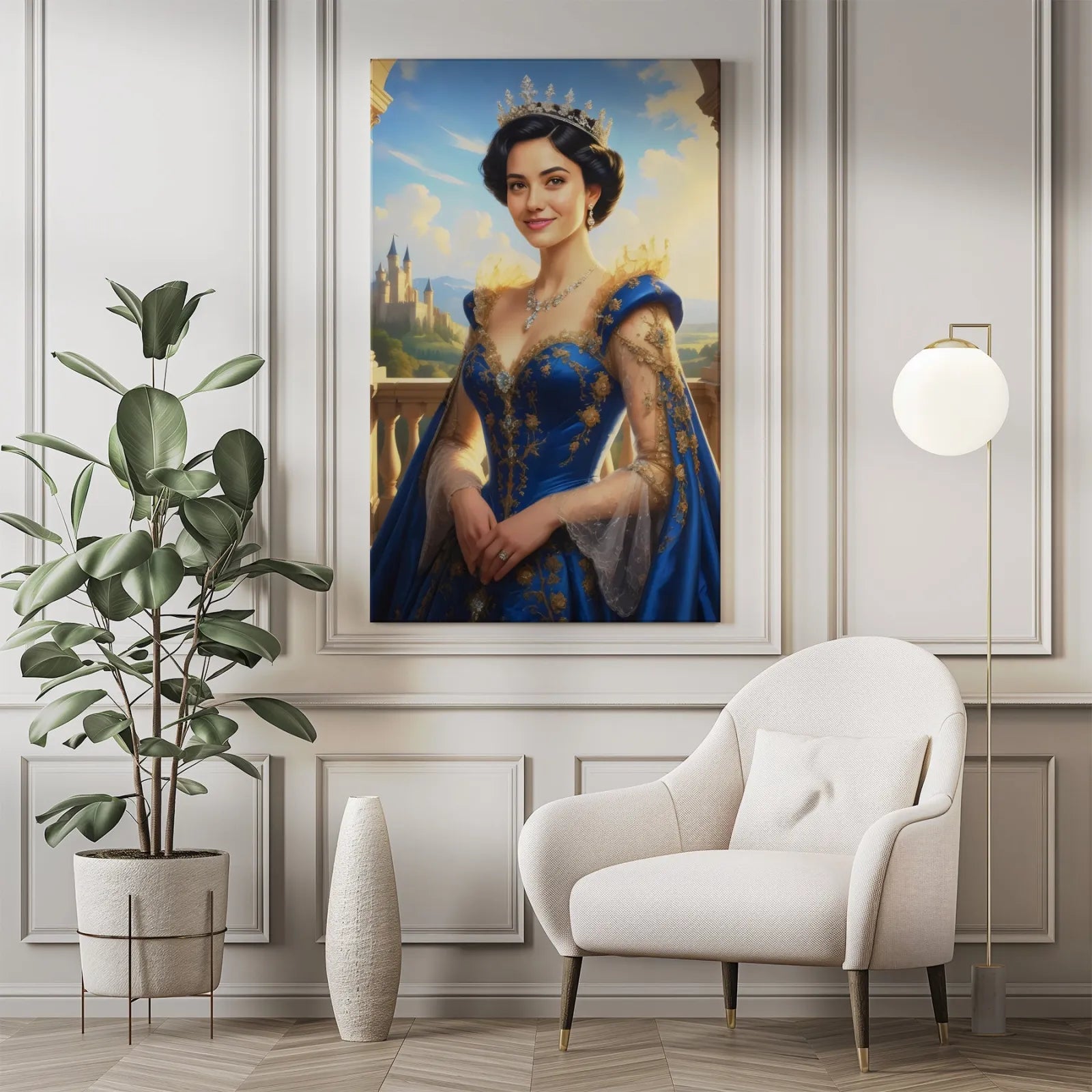 Framowany portret królowej w produkcie Portret Księżniczki na zamówienie