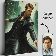 Personalizowany druk na płótnie Portret Matrix Neo z unikalnym designem
