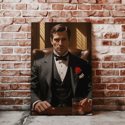Mafia-themed portrait of a godfather in Portret Ojciec Chrzestny product