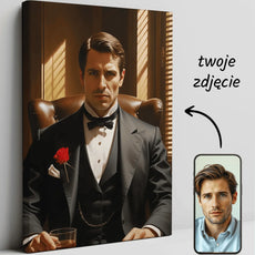 Personalizowalny portret na canvasie Portret Ojciec Chrzestny do wyjątkowych prezentów