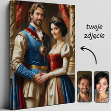 Personalizowany portret królewski na płótnie Portret pary królewskiej