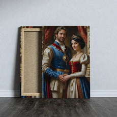 Canvas print przedstawiający parę królewską w eleganckiej kompozycji