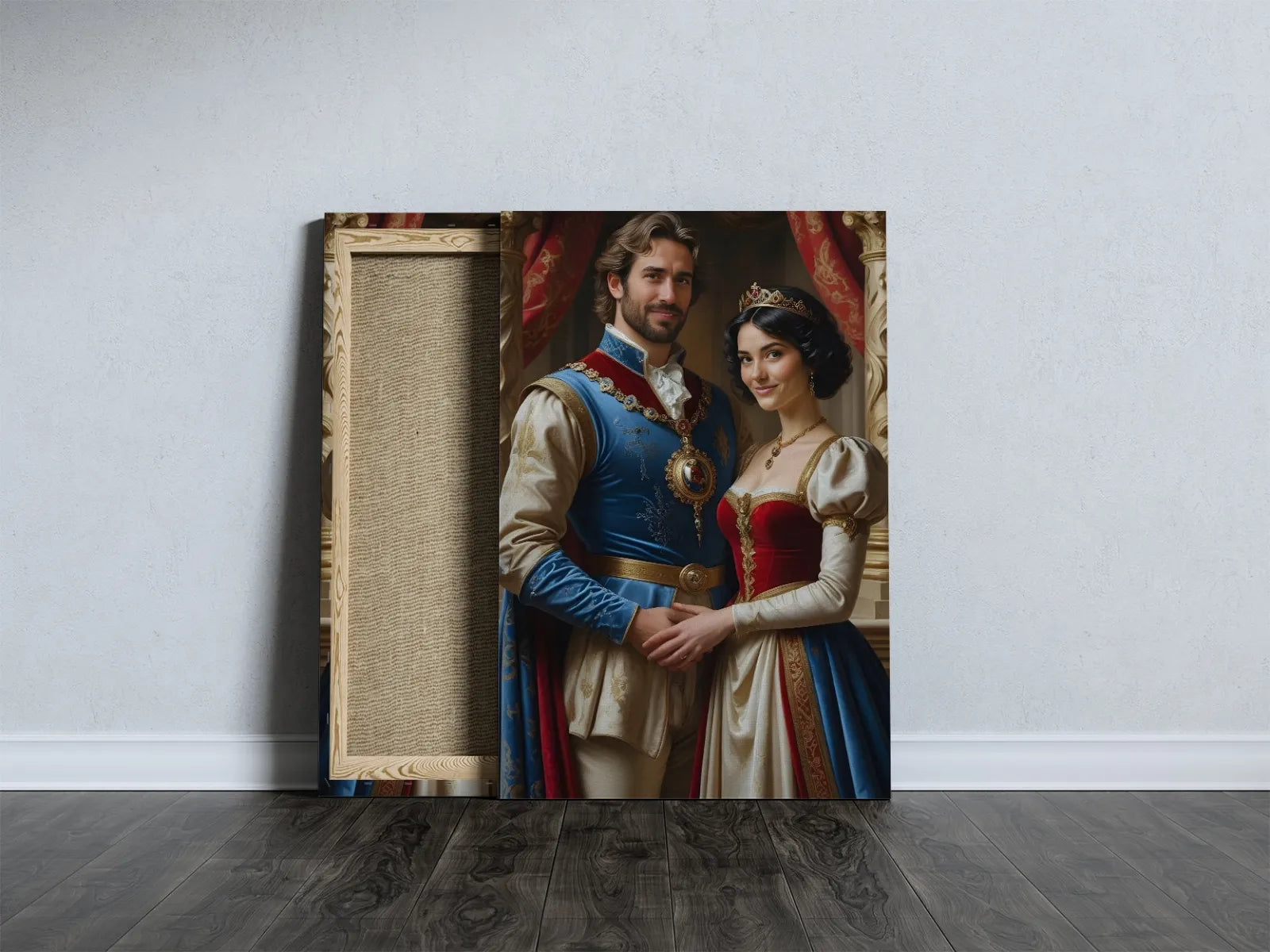 Canvas print przedstawiający parę królewską w eleganckiej kompozycji