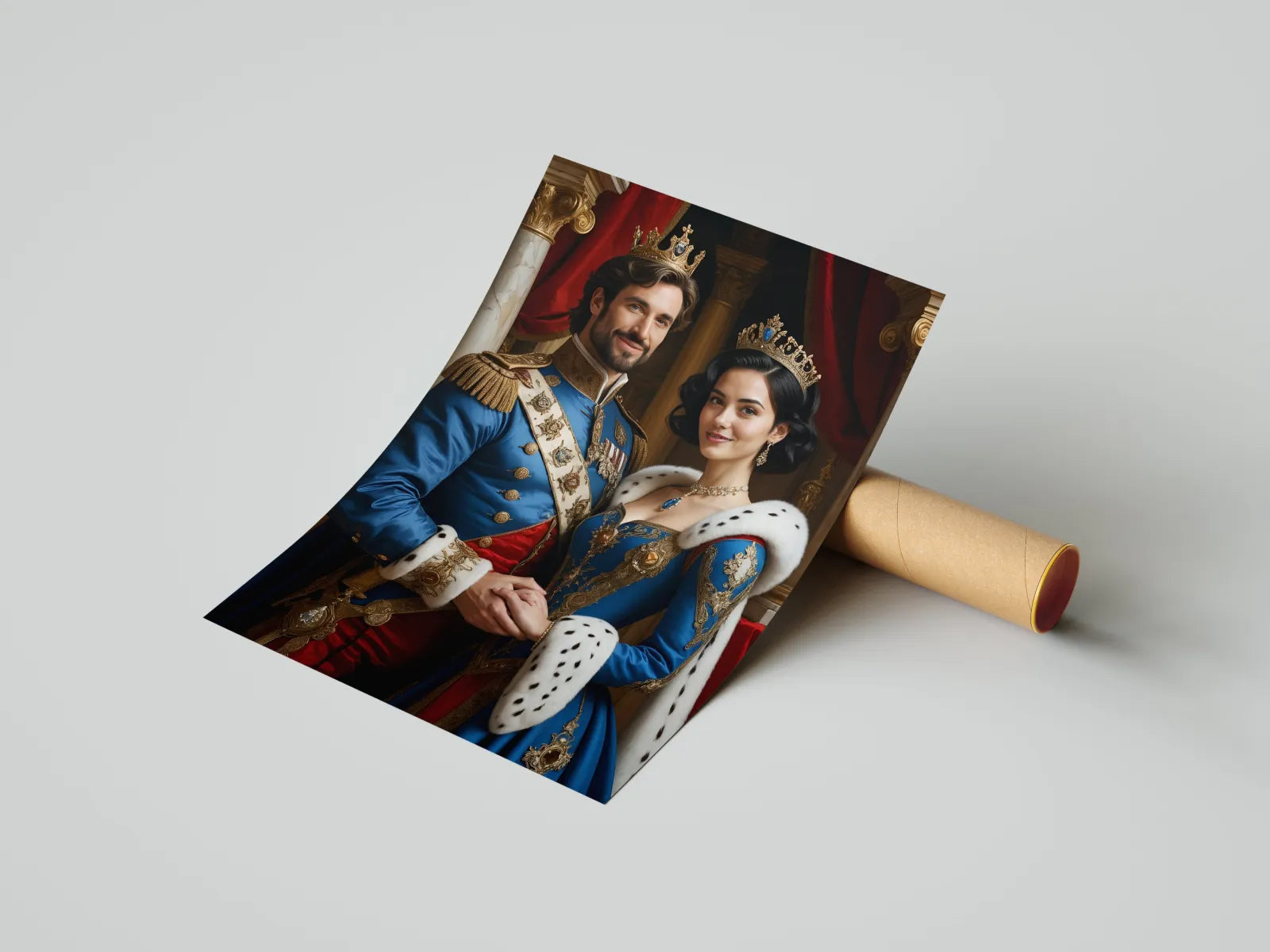 Portret pary królewskiej - elegancki prezent dla zakochanych