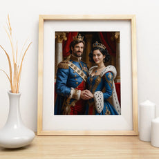 Framed royal portrait for couples - ideal gift for special occasions