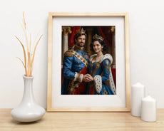 Framed royal portrait for couples - ideal gift for special occasions