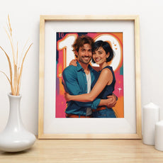 Ilustracja w ramie dla pary zakochanych w produkcie Portret pary zakochanych