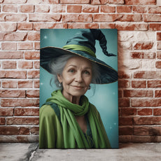 Portret Teściowej - Czarownica na płótnie przedstawiający stylową czarownicę