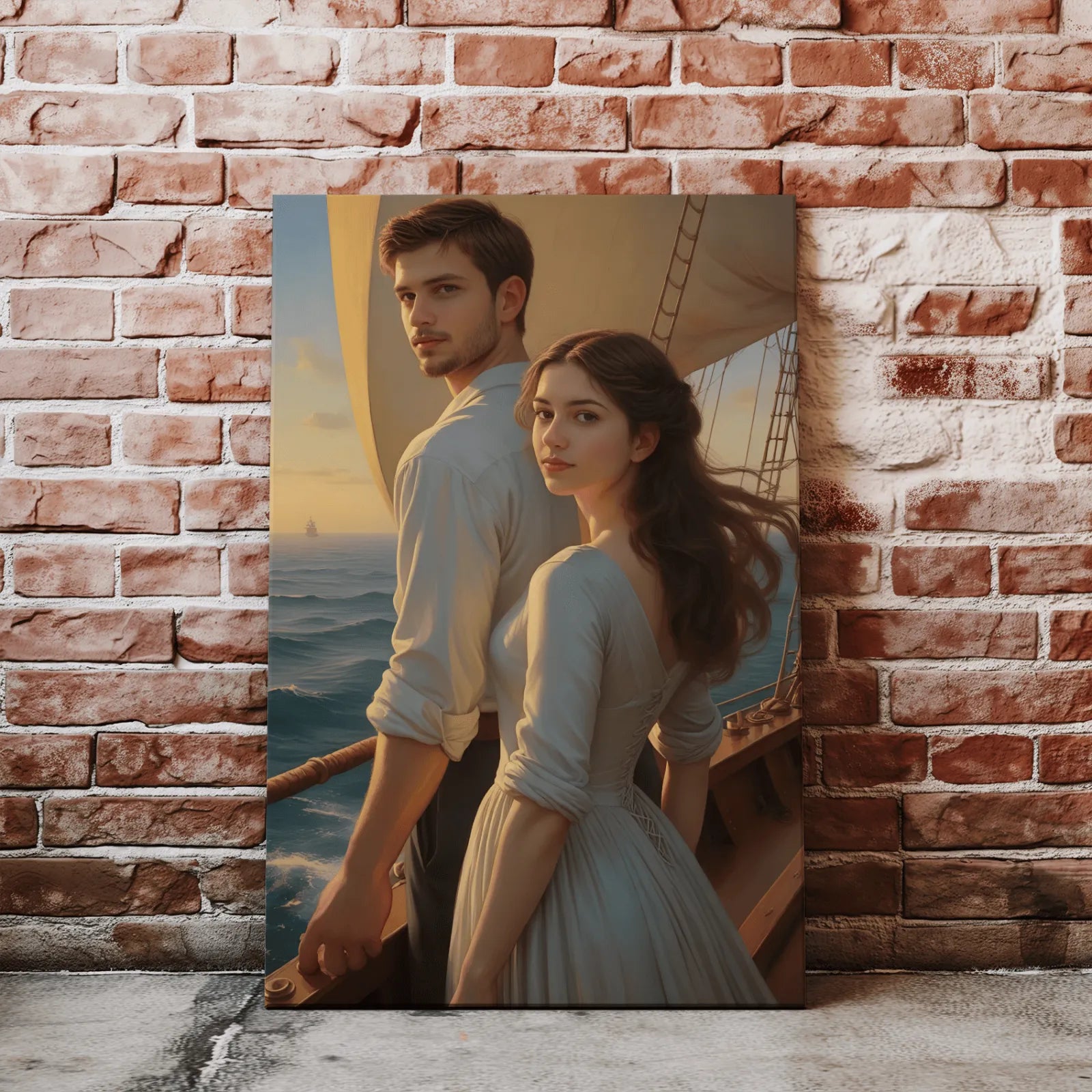 Romantyczny obraz nautyczny w produkcie Portret Titanic