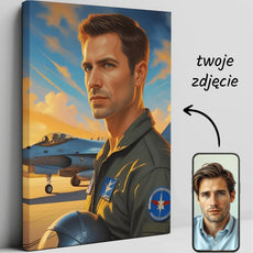 Personalizowany portret pilota na płótnie Portret Top Gun Tom Cruise