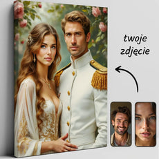 Customizable royal portrait canvas for Portret zakochanych - królewski portret ze zdjęcia