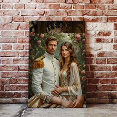 Royalny portret zakochanych w eleganckiej aranżacji zdjęcia