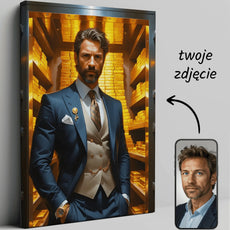 Personalizowany portret na płótnie w produkcie Prezes w skarbcu