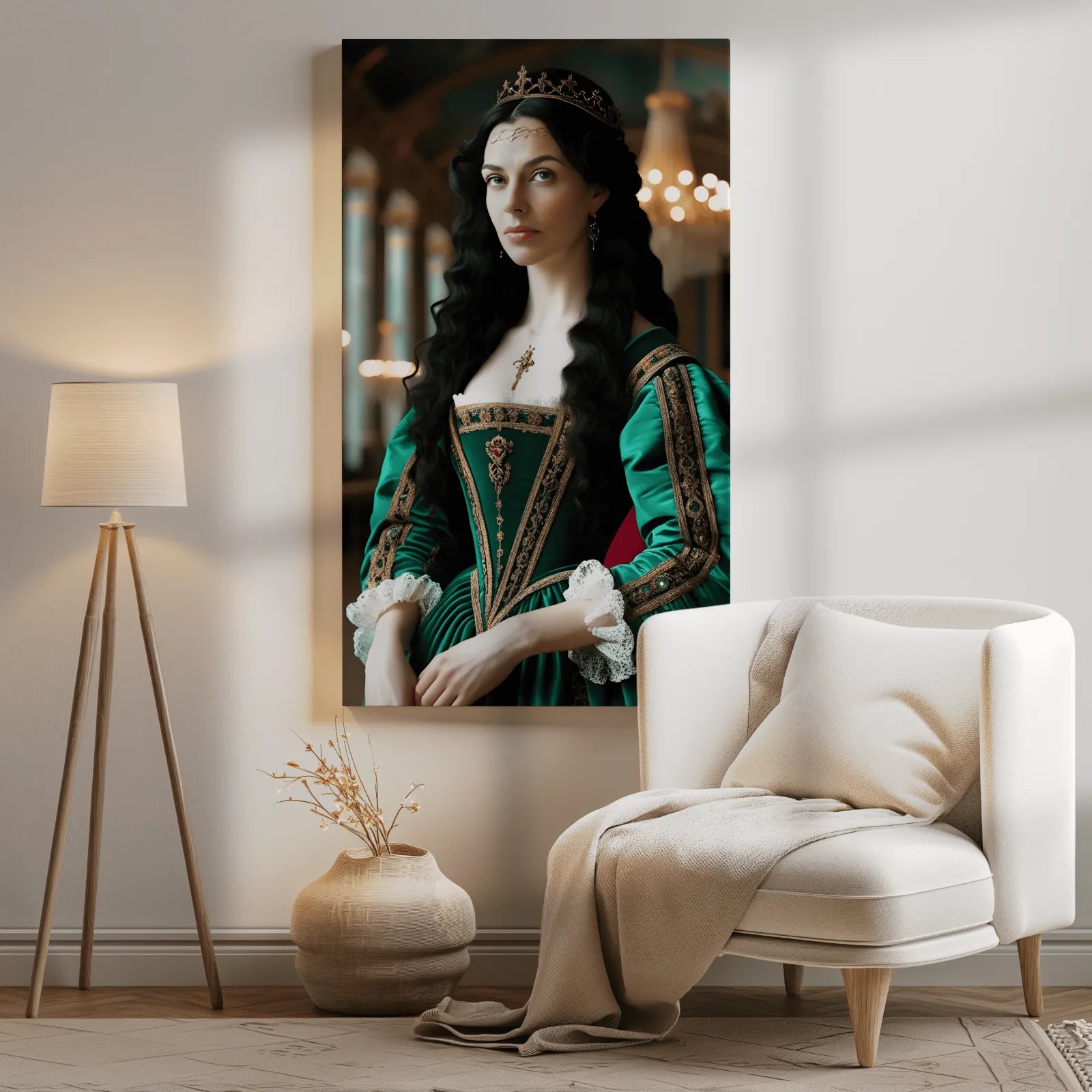 Portret w ramie kobiety w renesansowym stroju, produkt Renesansowa Dama
