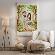 Cartoon wedding portrait ideal for unique wedding gift by Rysunek Para Młoda