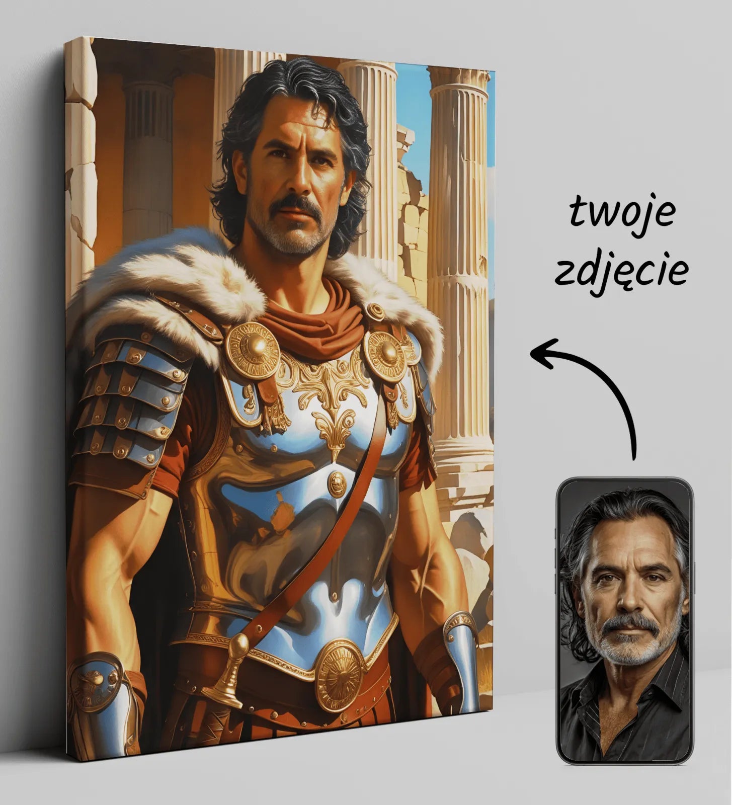 Personalizowany portret wojownika rzymskiego na płótnie Rzymski Legionista