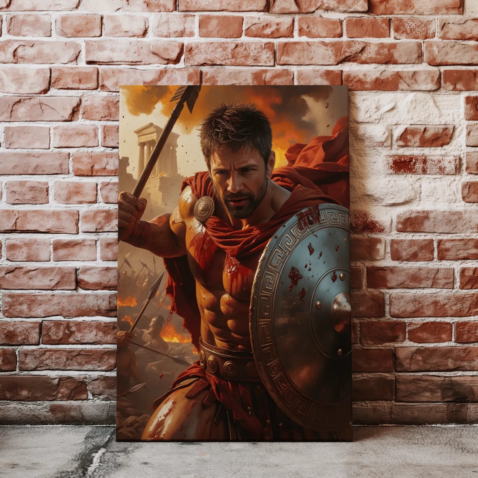 Canvas print of a Spartan warrior from the Spartacus Portret collection