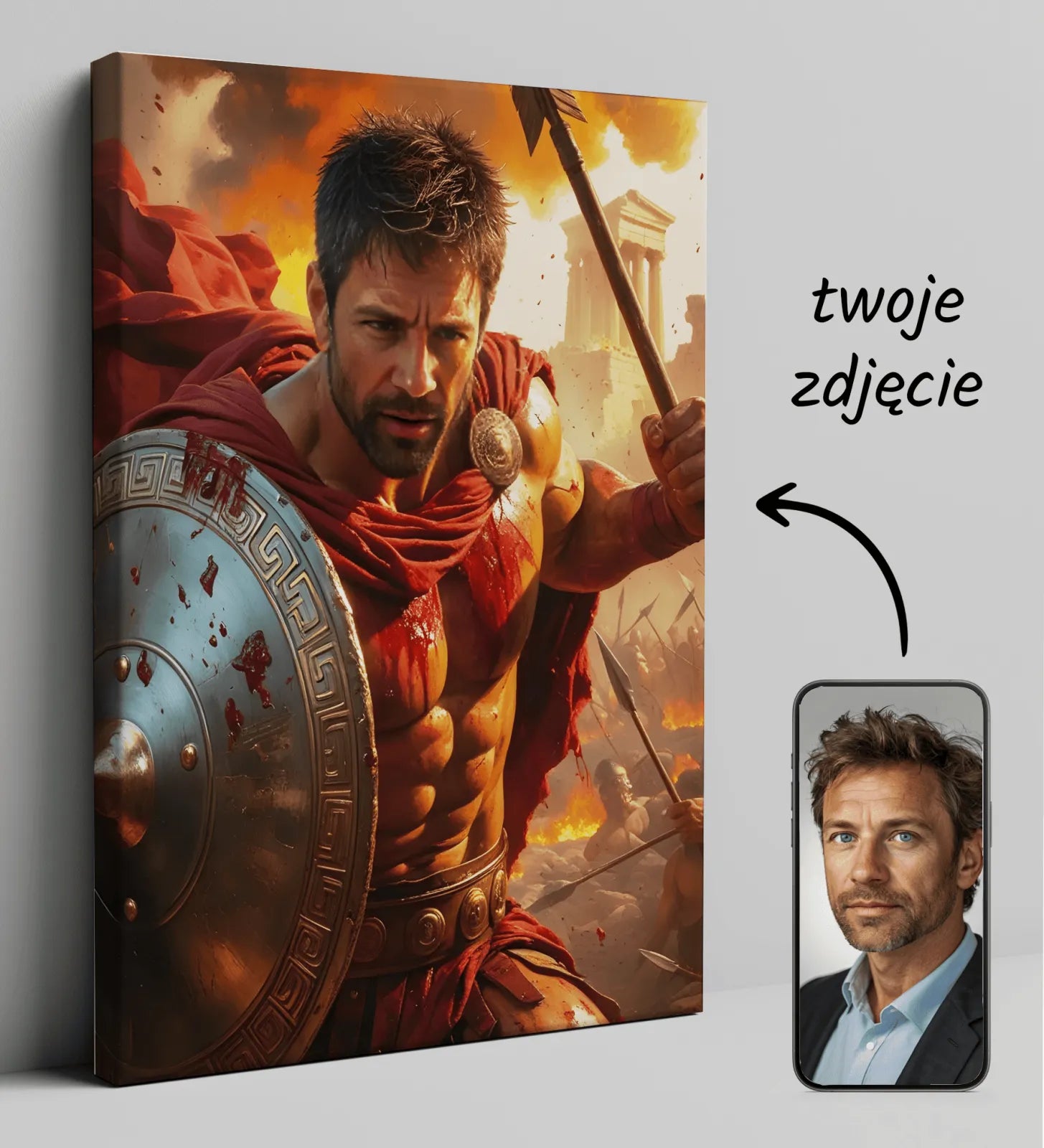 Personalizowany druk na płótnie Spartacus Portret przedstawiający wojownika