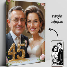Portret olejny na płótnie z okazji rocznicy ślubu w stylu klasycznym