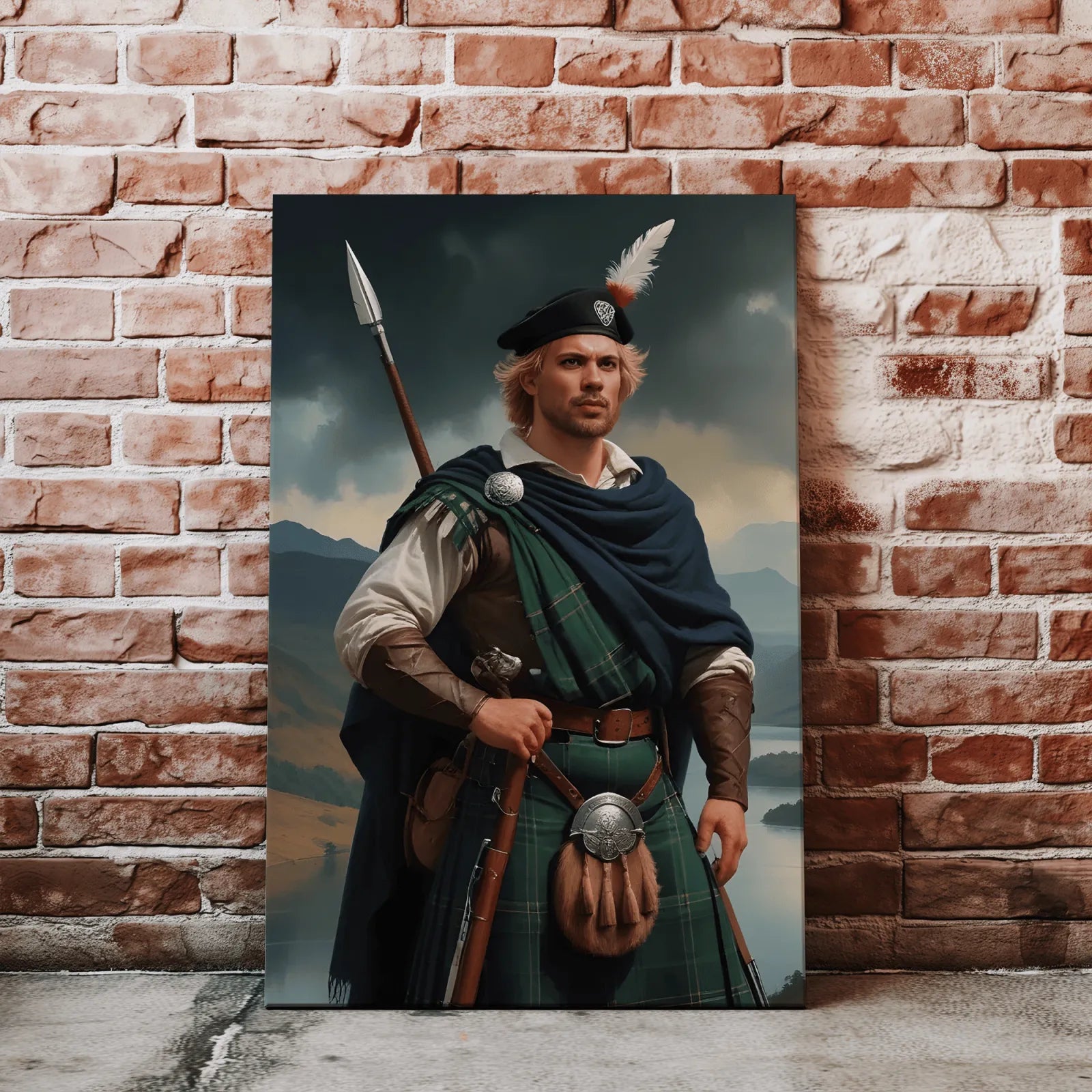 Portret szkockiego wyżła w produkcie Szkocki wojownik