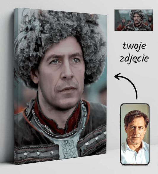Personalizowany portret na płótnie Twoja twarz jako Jan Skrzetuski Ogniem i Mieczem