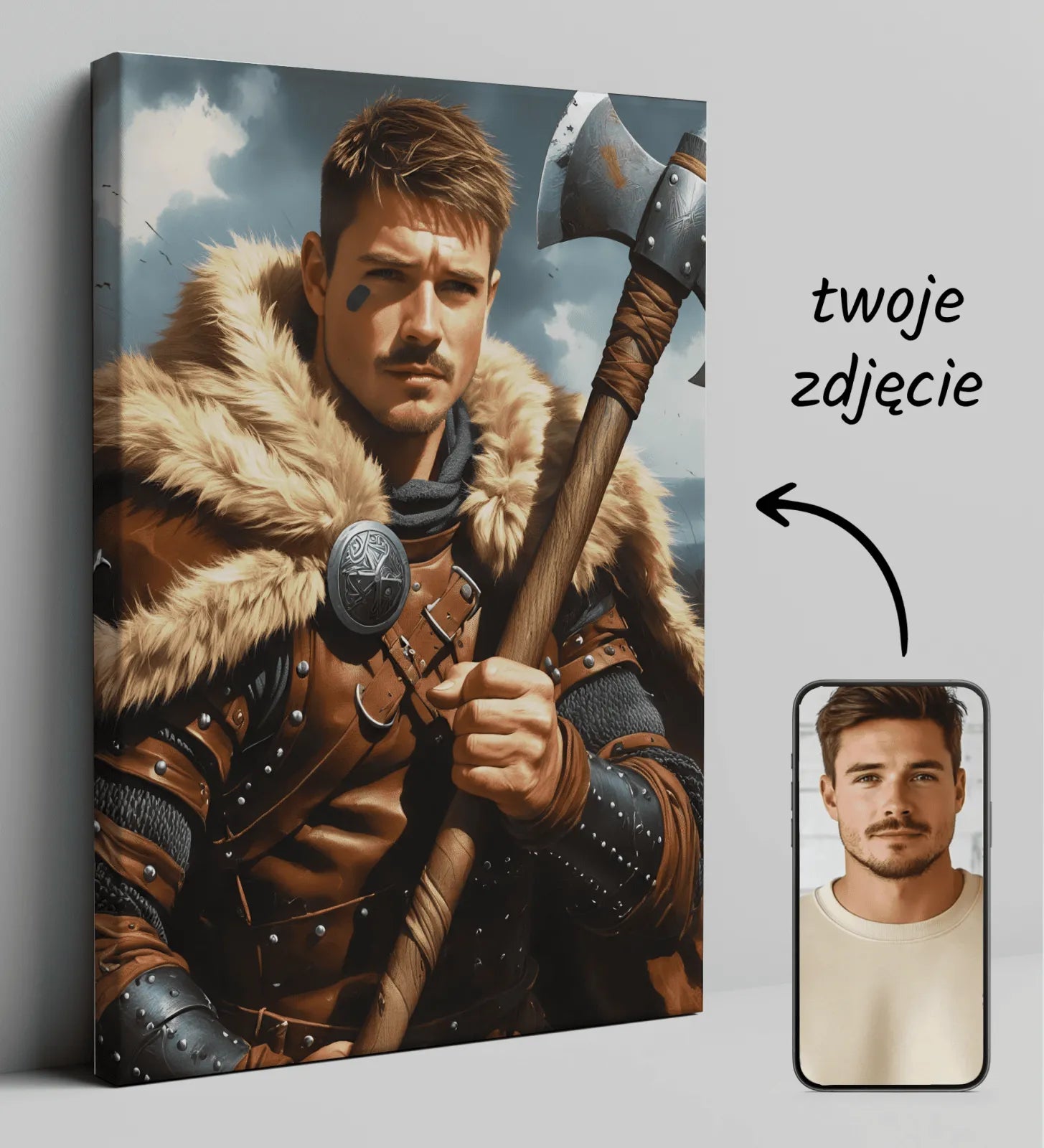 Portret Wikinga na płótnie w produkcie Viking z Północy