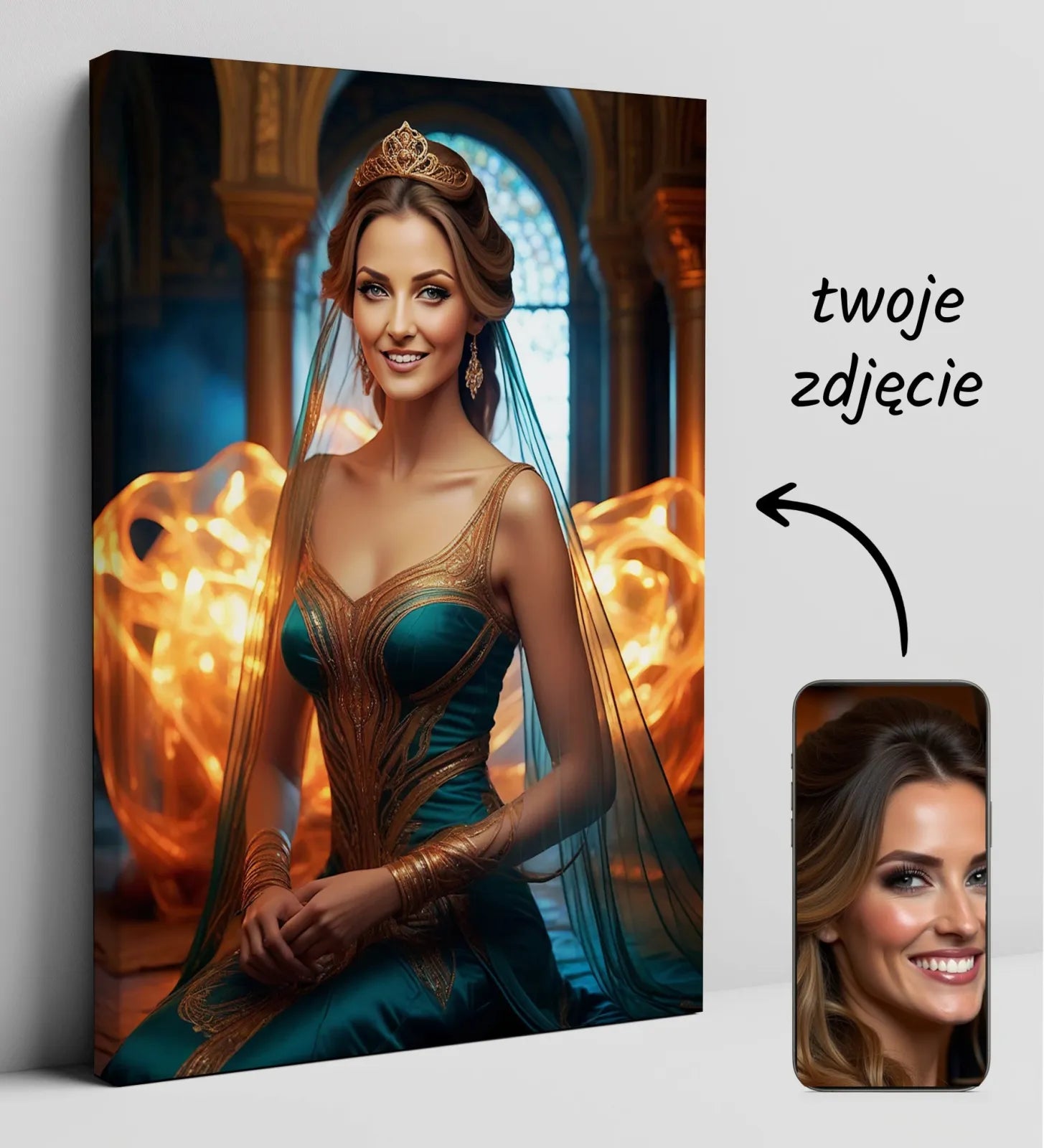 Personalizowany portret kobiety na urodziny na płótnie, idealny prezent
