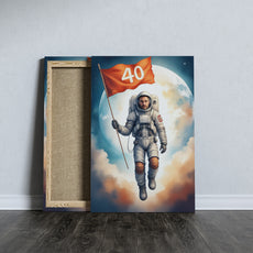 Astronauta z Flagą – Kosmiczny Portret z Wiekową Cyfrą