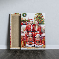 Portret rodzinny na święta – personalizowany obraz w stylu Mikołajkowym