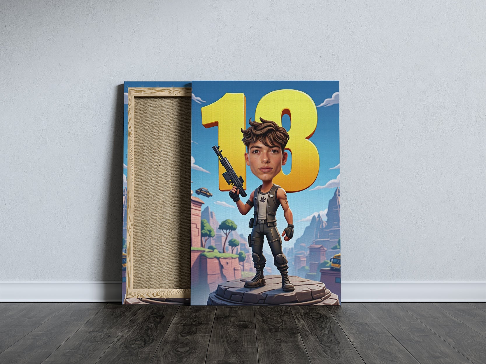 Pomysły na 18 urodziny – karykatura w stylu Fortnite