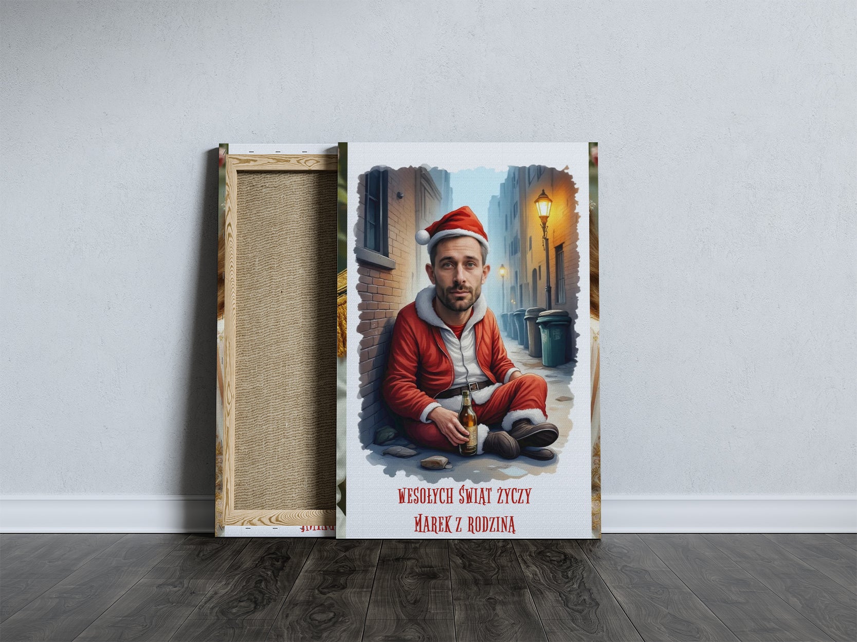 Śmieszny prezent na święta z życzeniami