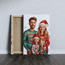 Świąteczny portret rodzinny – personalizowany obraz z imionami