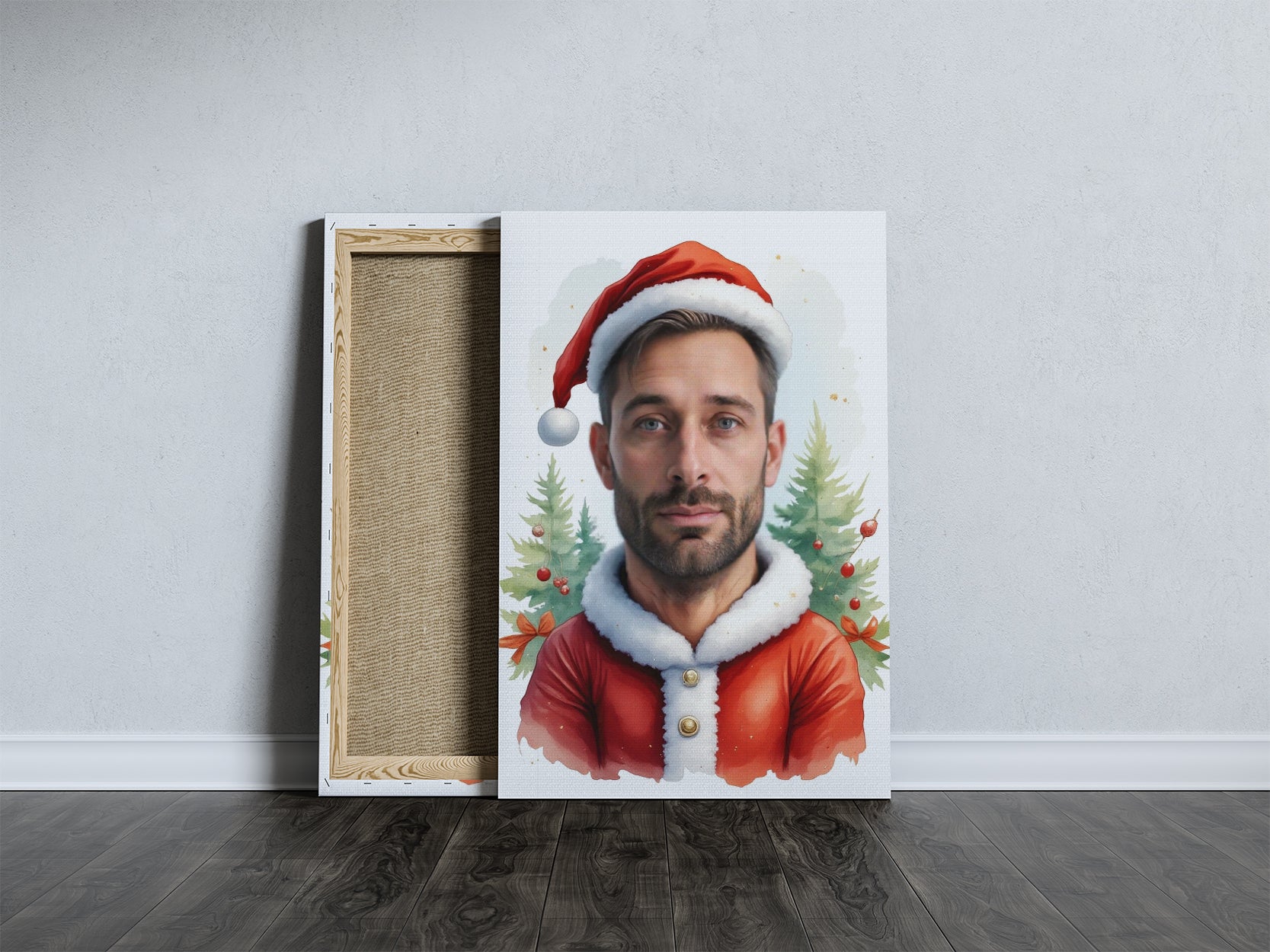 Portret mężczyzny jako Mikołaj - prezent na święta