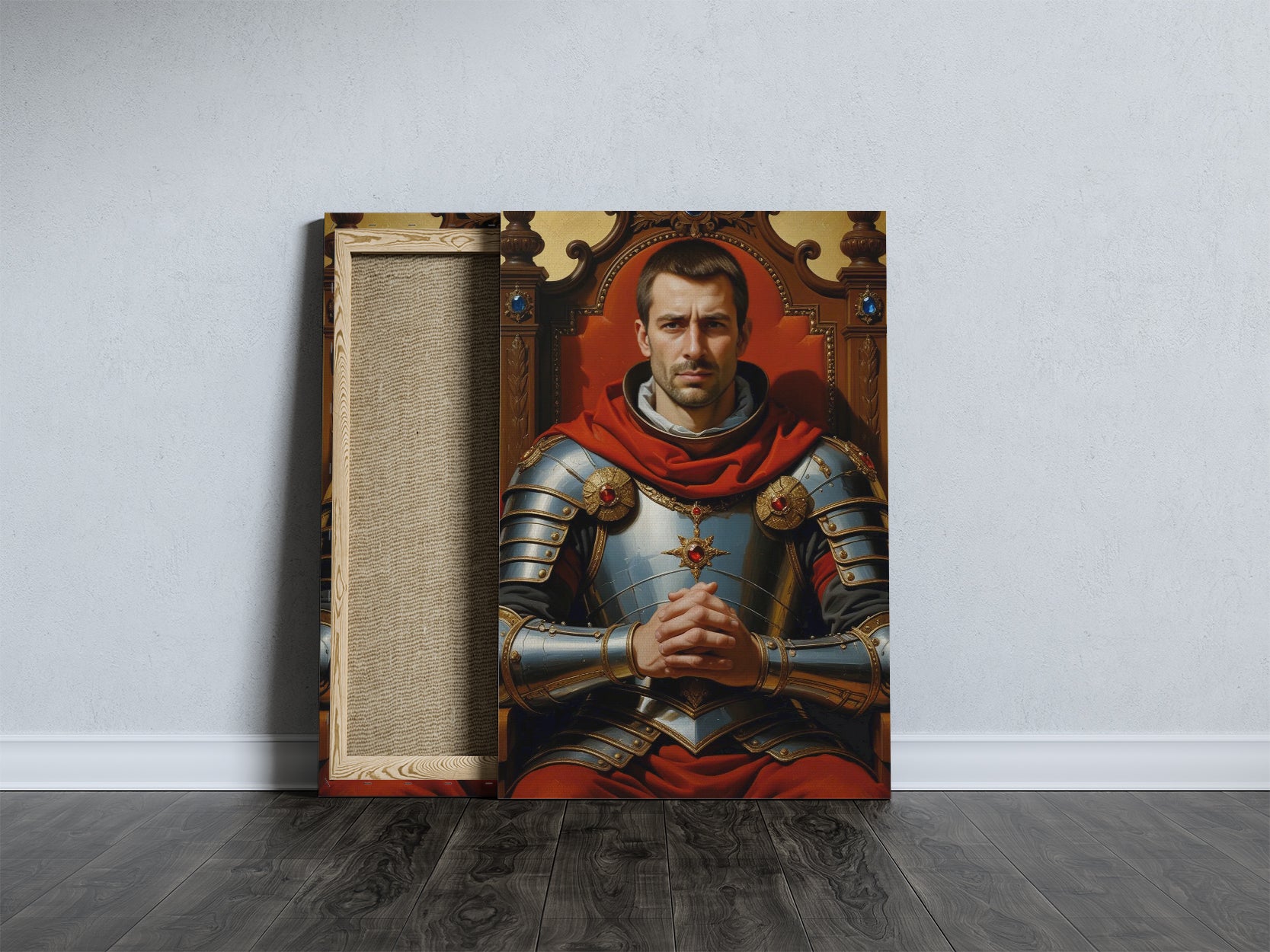 Portret rycerza w zbroi – królewski portret personalizowany